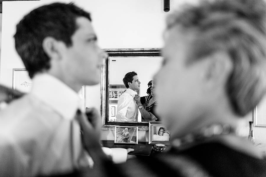 getting ready of the groom