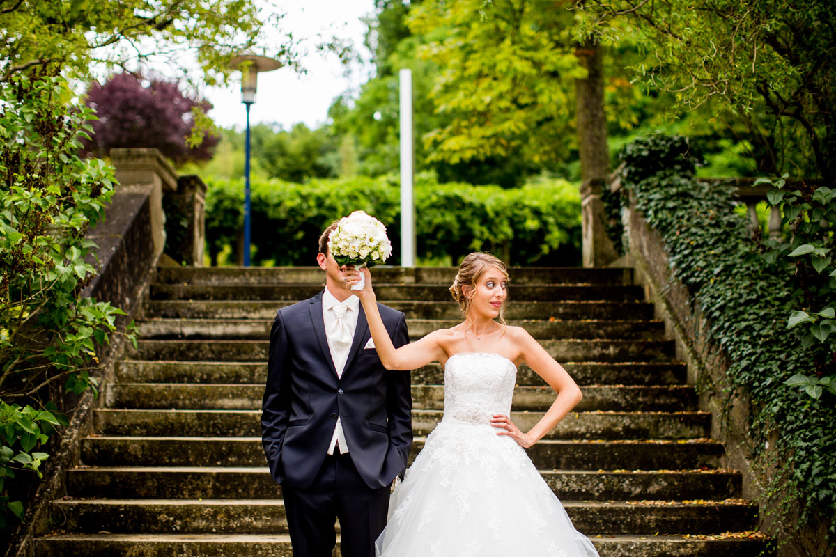 Brautpaar im Park Mondorf Hochzeit in Luxemburg